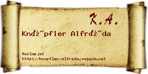Knöpfler Alfréda névjegykártya